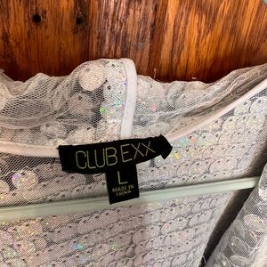 Club Exx sequin kimono with hood